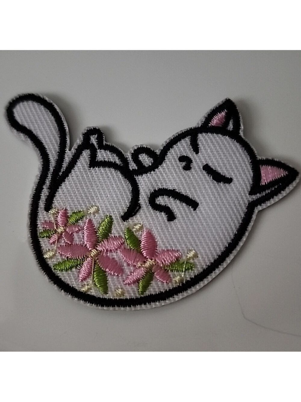 BOHO FLOWER Cat Whimsy IRON ON Patch  Cat